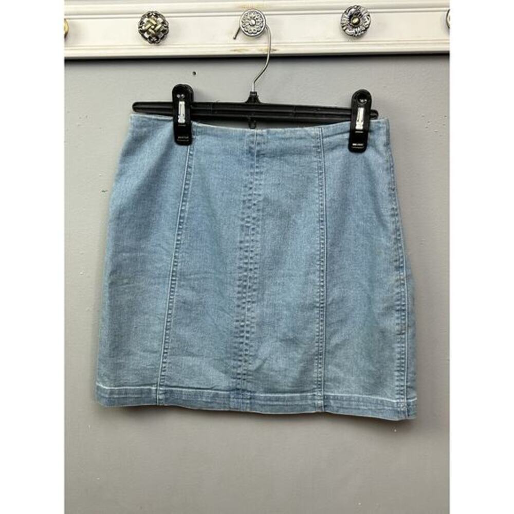 Honey Belle Boutique‎ Mini Skirt Womens Small Blue Light Weight Denim Stretch